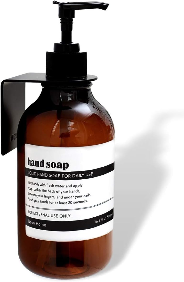 Amazon Com Maisonovo Hand Soap Dispenser Wall Mounted For Bathroom And Kitchen No Drill Wall Mounted Hand Soap Bottles With Pump 1 Bottle 1 Wall Mount Home Kitchen