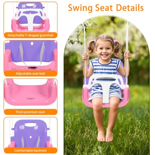 Image of 3-in-1 Toddler Swing Set, Foldable Baby Swing with Stand