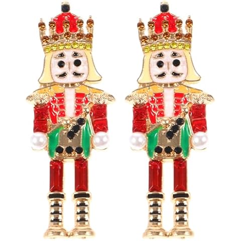 PASOLABE Christmas Earrings Nutcracker Stud Earrings Christmas Pierced Earrings for Women Holiday Earrings Christmas Stud Earrings Cover