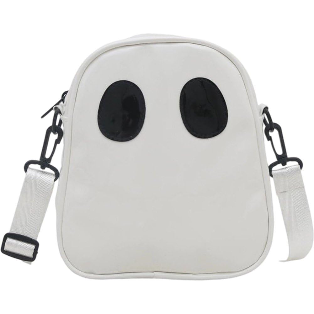 Fituenly Ghost Pu Leather Gothic Crossbody Shoulder Bag with Zipper Closure