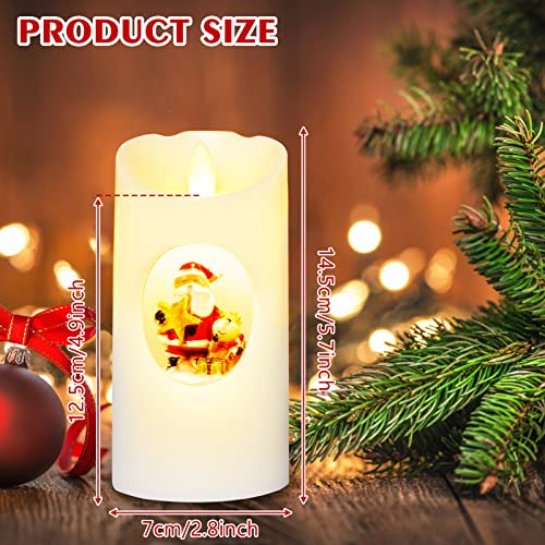 Valentines Day Holiday Flameless Candle With Rotating Display Stand And Jingle Bells Music Box Real Wax With Battery Operated Led Pillar Candle Christmas Holiday Gift, 3 X 6 Inches(Deer) #TOP4