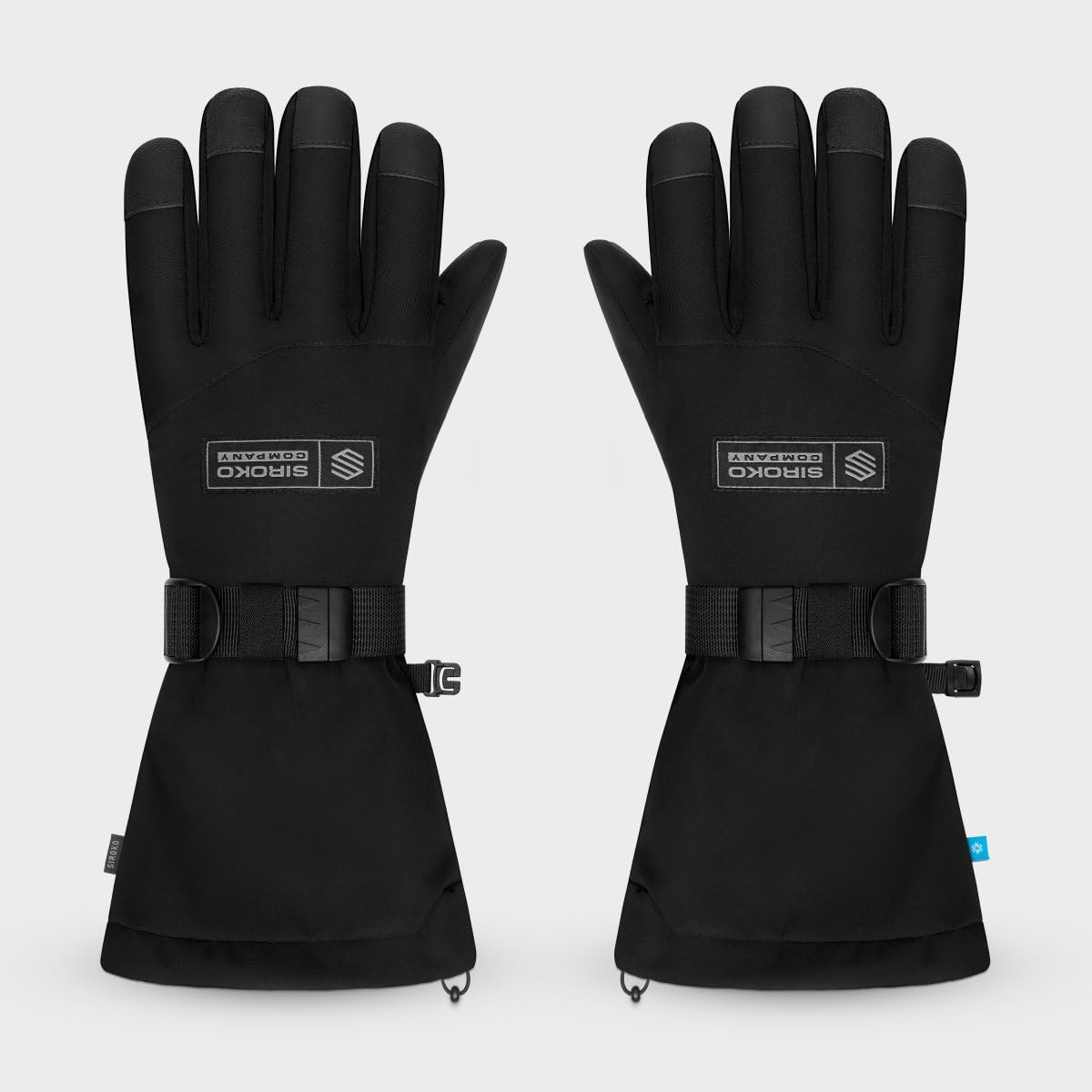 SIROKO - Ocieplane Rękawice na Narty i Snowboard Siroko SRX NOOK Black - XS - Czarny