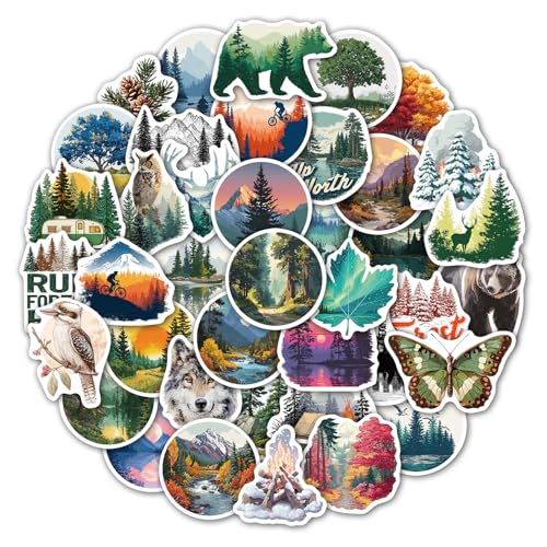 100 Pcs Forest Stickers Outdoor Adventure Nature Stickers