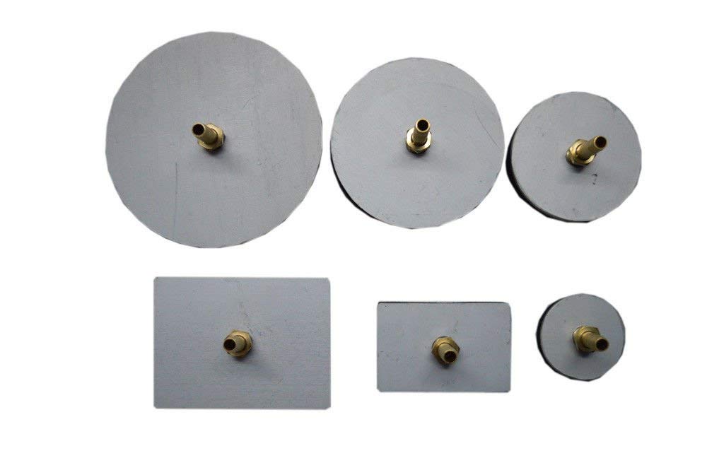 VALVE SEAT LEAKAGE VACUUM TESTER PADS - 6 PADS WITH BRASS FITTINGS - NEW