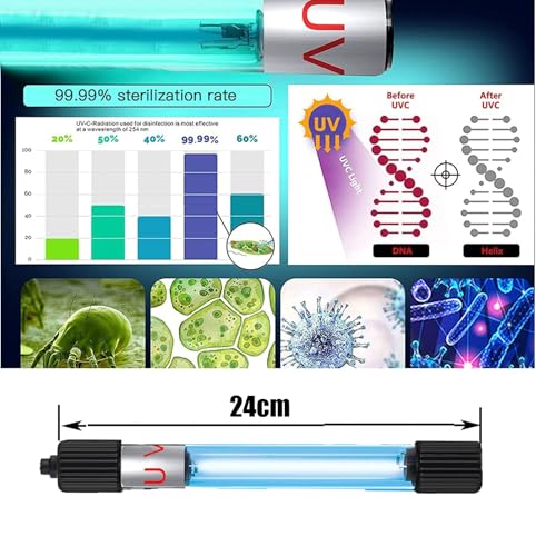 Aquarium UV Steriliser Light with Timer, 13w Home UV Light Disinfectant, Garden Water, Clean UV Sterilisers, Aquariums, UV Lamps, Steriliser for Home and Kitchen, Water Aquariums, Garden Pond