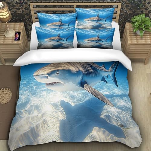 Housse de couette requin douce et hypoallergénique pour nuits sereines - 5