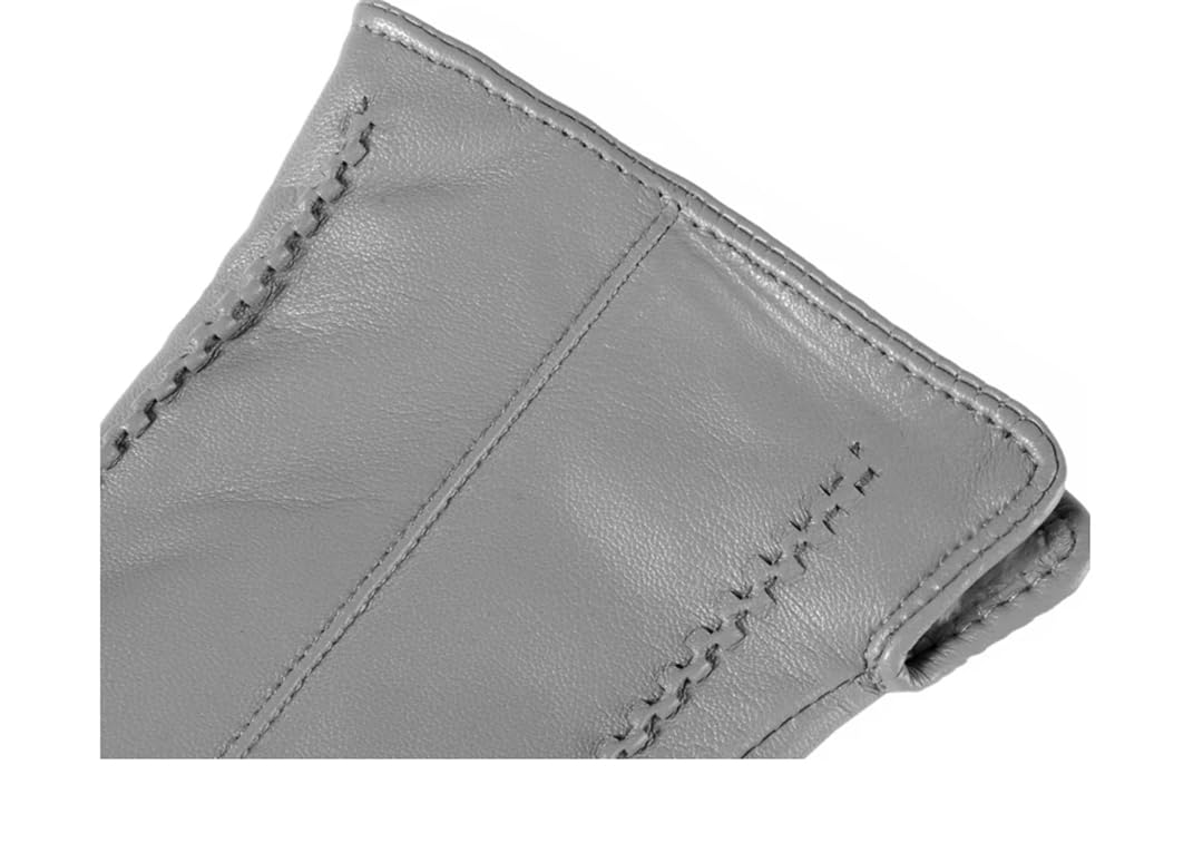 Guantes de poliuretano de color sólido para mujer, forro de algodón, cálidos, cálidos, guantes de negocios de invierno, beige, 6.5, azul oscuro, 6.5