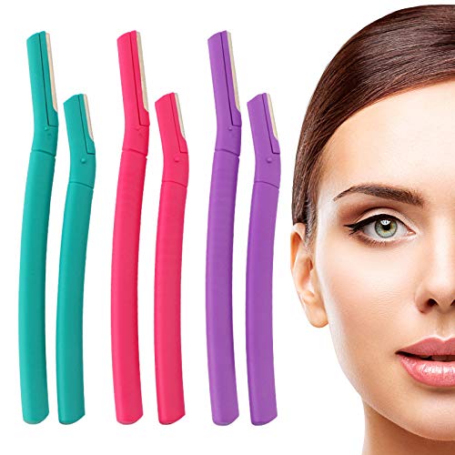 6PCS Dermaplane Eyebrow Razor for Women Girls,Professional Dermaplaning Tool for face,Facial Eyebrow Razor,Multipurpose Exfoliating Face Razor and Eyebrow Shaper