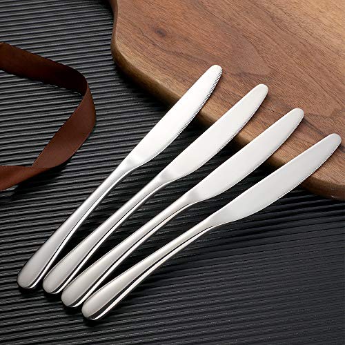 SUNSENGEUR Dessert Knives,18/10 Heavy-Duty Stainless Steel Cake Knife Set of 12 for Commercial Kitchen Oval-Shaped- Great For BBQ Weddings - Dinners - Parties All Homes & Kitchens (Silver) - Image 5