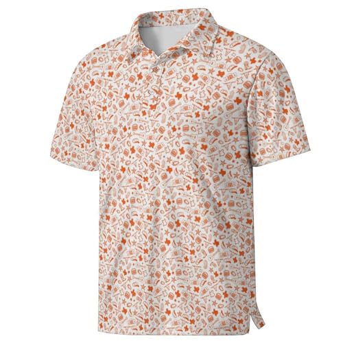 Men's Golf Shirts Moisture Wicking Quick Dry Performance Golf Polo Shirts for Men Fashion Print Short Sleeve Polo Shirts