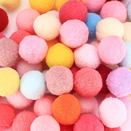 wugongshan 100 Stück Katze Spielzeug Bälle, Bunte Katzenspielzeug Bälles, Weiche Kätzchen Pompon Plüsch Kätzchen Haustier Spielzeug Bälle