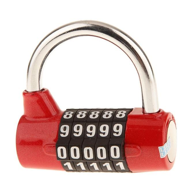 Image of Istara Heavy Duty 5-Digit Combination Steel Padlock | Resettable Code Lock with 100,000 Combinations & Hardened Steel Shackle | High Security Metal Padlock for Gym, Locker, Gate & Travel (Model-3)