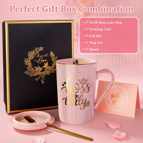 Elegant Pink Marble Coffee Mug - Perfect Gift for Boss Ladies - Image 2