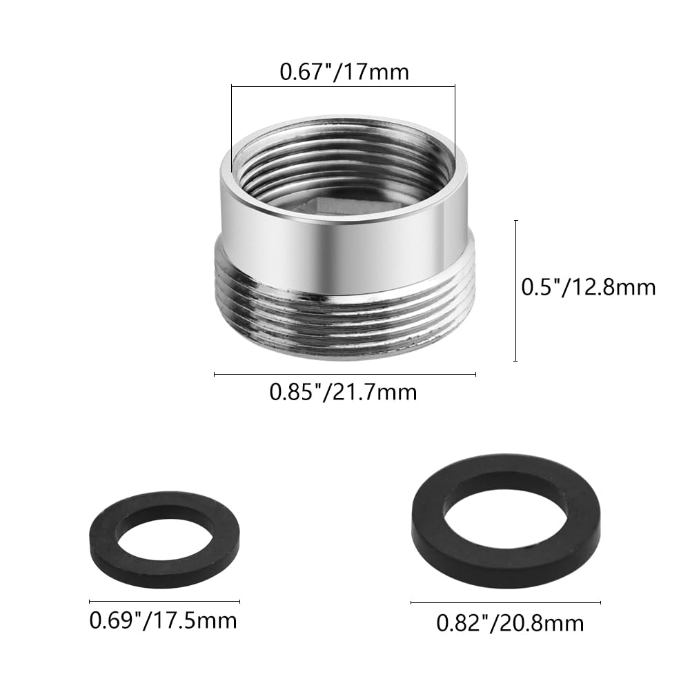 TOVOT 2PCS Faucet Adapters Tap Adapters M22 Faucet Aerators Adapters Kitchen Tap Adapters(Male 22mm to Female 18mm) - Image 2
