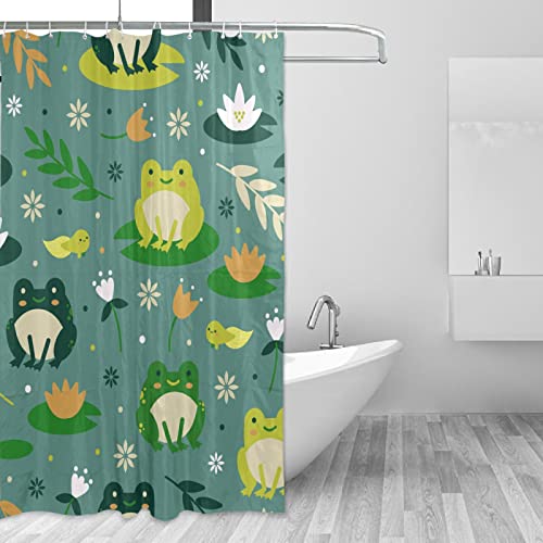 Wellday Cute Frogs Shower Curtain Bathroom Decor Waterproof Fabric Shower Curtains With Hooks 60X72 Inch #TOP1
