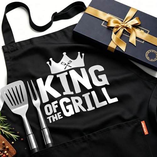 Kitchen Apron Gift for Men, BBQ Grilling Apron...