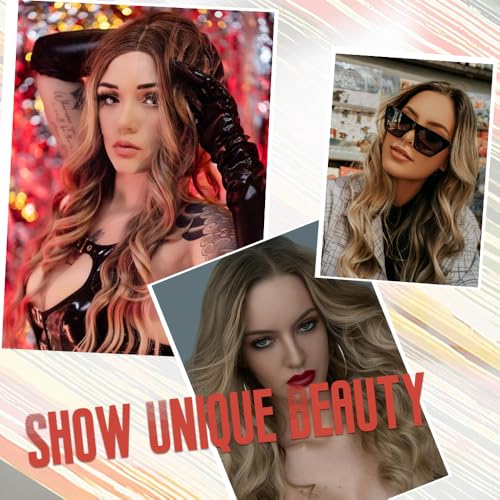 Hmhifi Long Ombre Blonde Wigs For Women 26 Inch Long Wavy Middle Part Wig Ombre Blonde Wigs Upgraded Protein Fiber Hair Replacement Wig Cosplay Costume Halloween Wig thumb #4