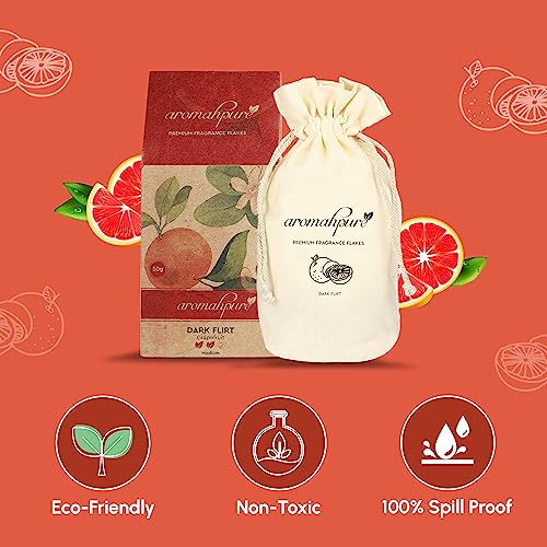 Image of Aromahpure Premium Car Perfume Fragrance Flakes-Dark Flirt-�Refreshimg' Car Air Freshener made Organically with Essential Oil, Grains, and Flakes -50Gms, Fragrant your car for 30 days (Pack of 3)