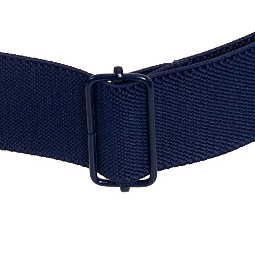 Womens Invisible Belt - Elastic Adjustable No Show Web Belt by Silver Lilly (Navy, 14+)
