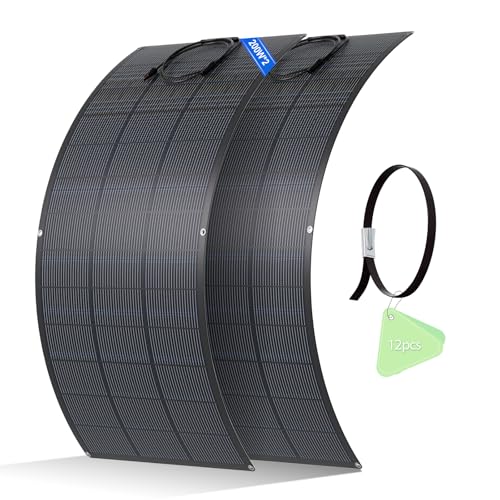 ECO-WORTHY 400W Solarpanel Flexiblel 18V ETFE Material 18BB Monozelle 25% hohe Umwandlung für Balkon RV Wohnwagen Boot Dach Camping Haus Yacht unebene Flächen