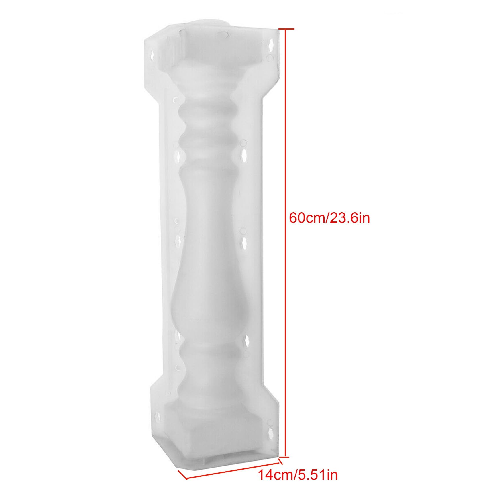 60X14Cm Columna Molde BalcóN JardíN Piscina Valla Cemento Barandilla Yeso Molde de HormigóN Columna Molde Barandilla Edificio
