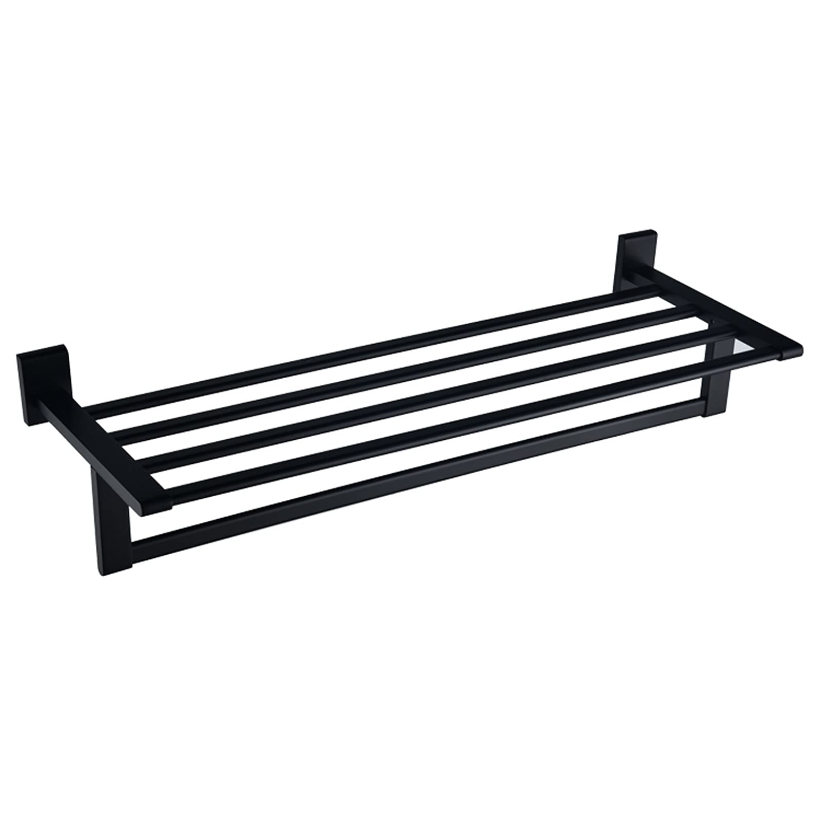 Estante de baño Estantes de baño de Toallas de baño de 24 Pulgadas, Soporte de Toalla Montaje de Pared, baño de Pared de baño montado en la Pared con Barra de Toalla (Negro) Accesorios de baño