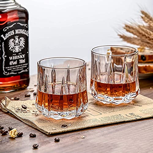 Image of LUXU Italian Premium Whiskey Glasses Set of 6, 360ml, Transparent, Drinking Whisky Glass Bar Glasses for Scotch, Bourbon, Liquor and Cocktail Drinks (YDM-6)