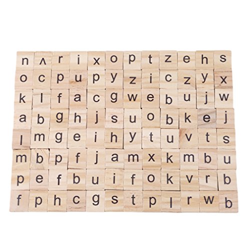 Yesiidor 100 PCS/Set Wooden Scrabble Puzzle DIY Kids English Literacy Wood Puzzle Box Baby Alphabet Intellectual Development Toys