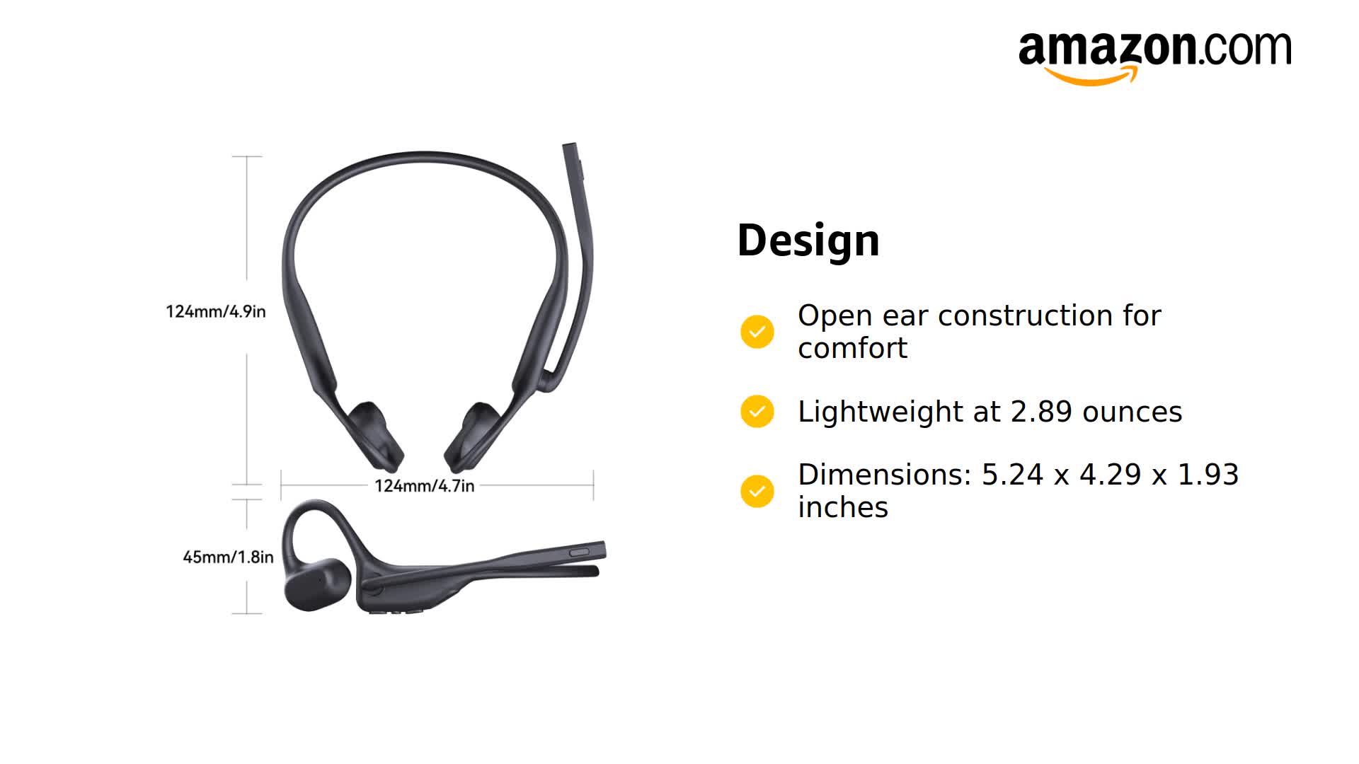 CXK Auriculares De Oreja Abierta Con Micrófono, Auriculares Bluetooth Con Cancelación De Ruido AI, Bluetooth 5.3, Auriculares De Conducción De Aire, Auriculares Inalámbricos Con Micrófono Para