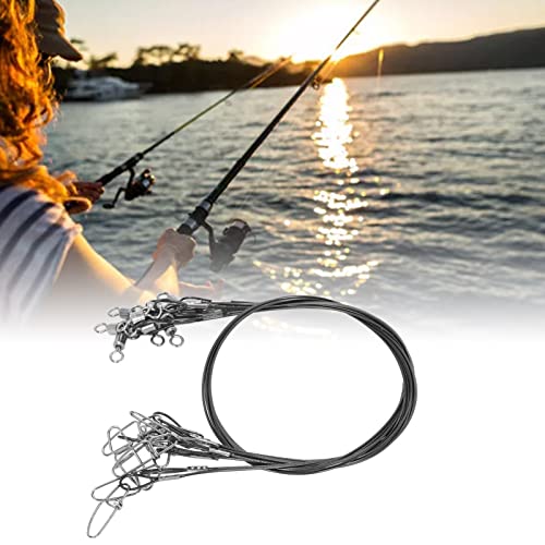 Pack de 10 líderes de pesca 50cm protección mordidas rojo miniatura 2