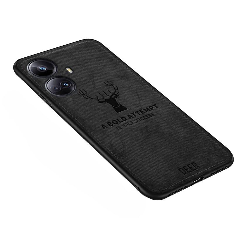 MOBILOVE Deer Pattern Cloth Texture Leather Finish Soft Fabric Case Hybrid Protective Case with Camera Protection for | Realme 10 Pro Plus 5G (Black) (B0CFBBWCYV) Amazon Price History, Amazon Price Tracker