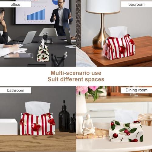 Supports à mouchoirs cerises rouges au design pop et format compact