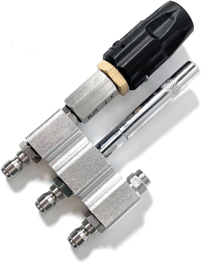 3-in-1 Long Reach Pressure Washer Nozzle,0-60° Adjustable Soft Wash Tip with 1/4" Quick Connect, for Pressure Washers 3-7 GPM & 1000-6000 PSI