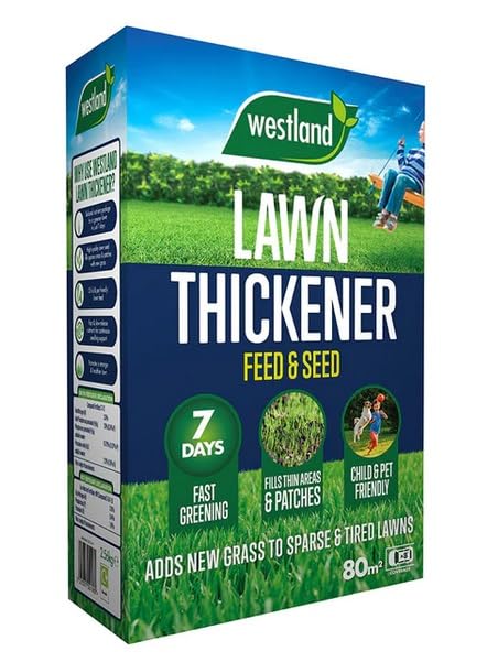 Aftercut Lawn Thickener Feed and Seed All Seasons Fertiliser Child and Pet Save Fill Thin Areas Cover 80mΒ²