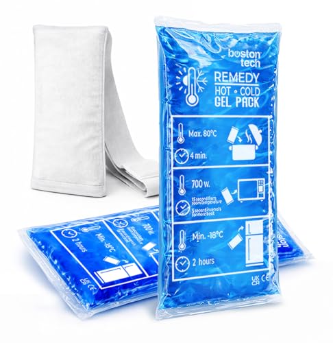 Packs de gel REMEDY pour le chaud et le froid. sacs de tailles différentes. housses en tissu. Idéal pour le traitement de la douleur et des blessures. (2...