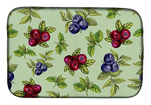 Caroline's Treasures BB5208DDM Berries in Green Dish Drying Mat, 14 x 21, Multicolor, 14 x 21"