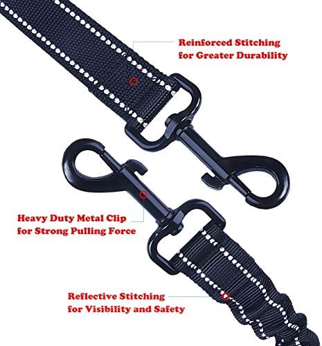 Dog Double Leads Dog Lead Splitter With Soft Handle No Tangle Dual Leash for Two Dogs Reflective Shock Absorption, Dual Dog Walking & Training Leash