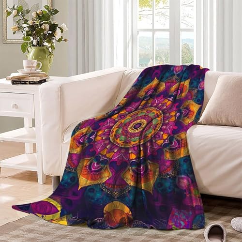Couverture de voyage Datura jeté de lit en microfibre de qualité supérieure douce et chaude