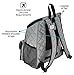 Mobile Dog Gear, Dog Travel Bag, Deluxe Quilted Weekender Backpack, Includes Lined Food Carriers and 2 Collapsible Dog Bowl, Gray