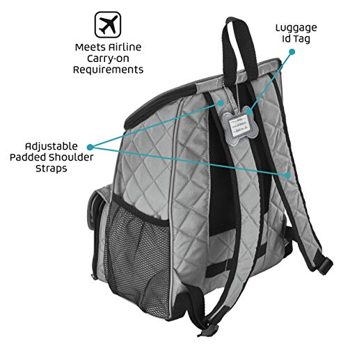 Mobile Dog Gear, Dog Travel Bag, Deluxe Quilted Weekender Backpack, Includes Lined Food Carriers and 2 Collapsible Dog… - Image 7
