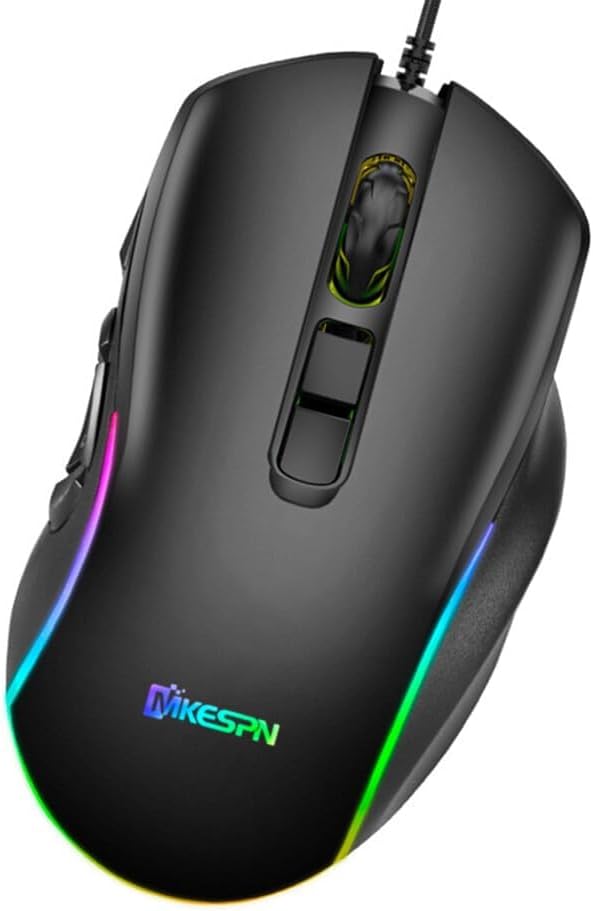 Mifeiwukawa Mouse Wired 10 Buttons USB with Colorful Light Mouses