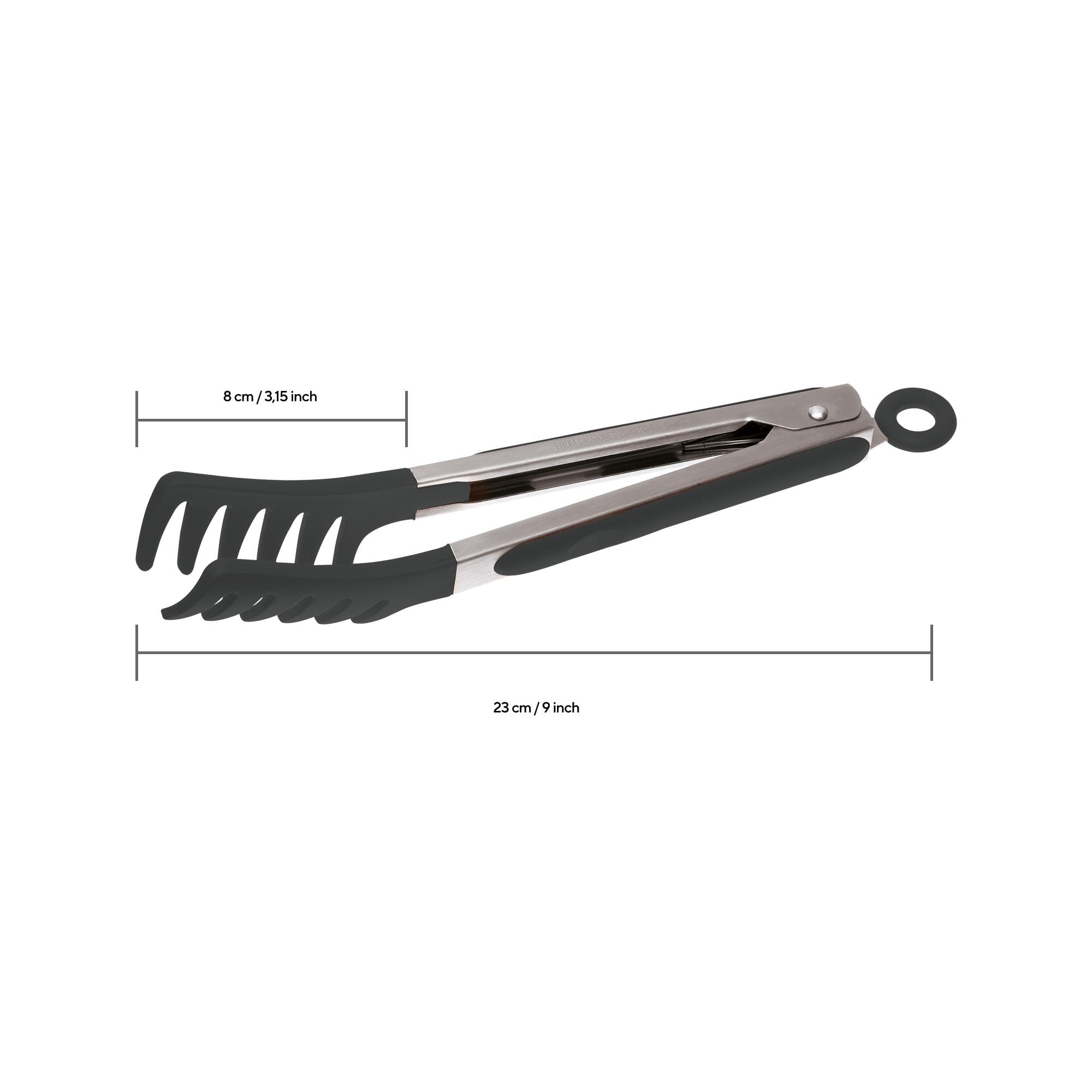 Sambonet Pinza Molla per Spaghetti Acciaio Inox 18/10 Silicone 23 cm Nero