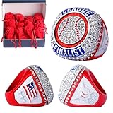 TOPSPORTSJEWELRY Sports Awards 12 pcs Pack Baseball League Champions & Finalist Trophy rin Size 9.5 Baseball Awards Players Prize (red)
