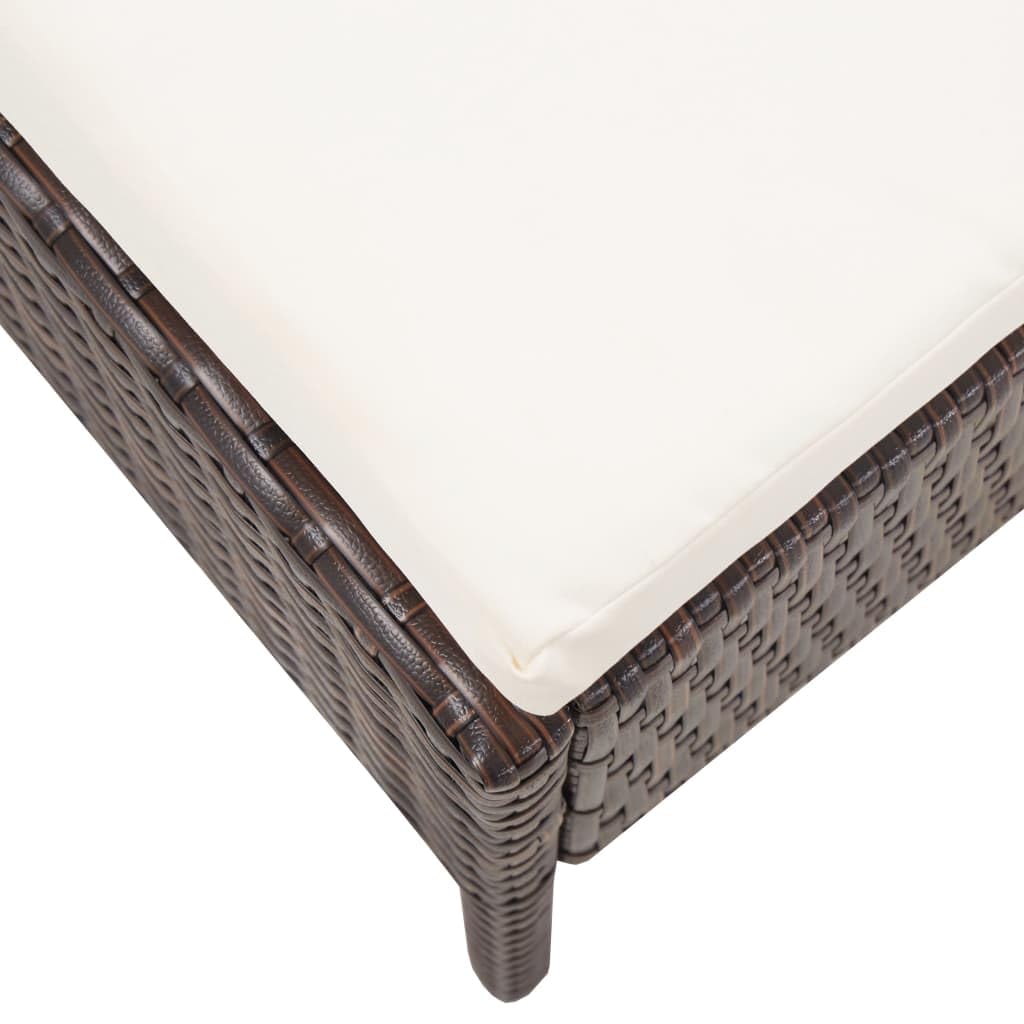 vidaXL Set Divani da Giardino 3 pz con Cuscini in Polyrattan Marrone
