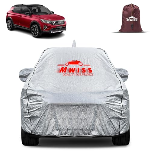 Image of Waterproof Car Body Cover for Honda WR-V | Mirror & Antenna Pocket Anti-Scratch with Soft Cotton Inner Lining Triple Stitched Protection| Heat Resistant | Rain Protection (Silver)