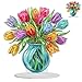 NAIMOER Tulipani Diamond Painting Decorazione da tavolo, per pittura a diamante, per bambini, adulti, set fai da te per regali e ragazze immagine