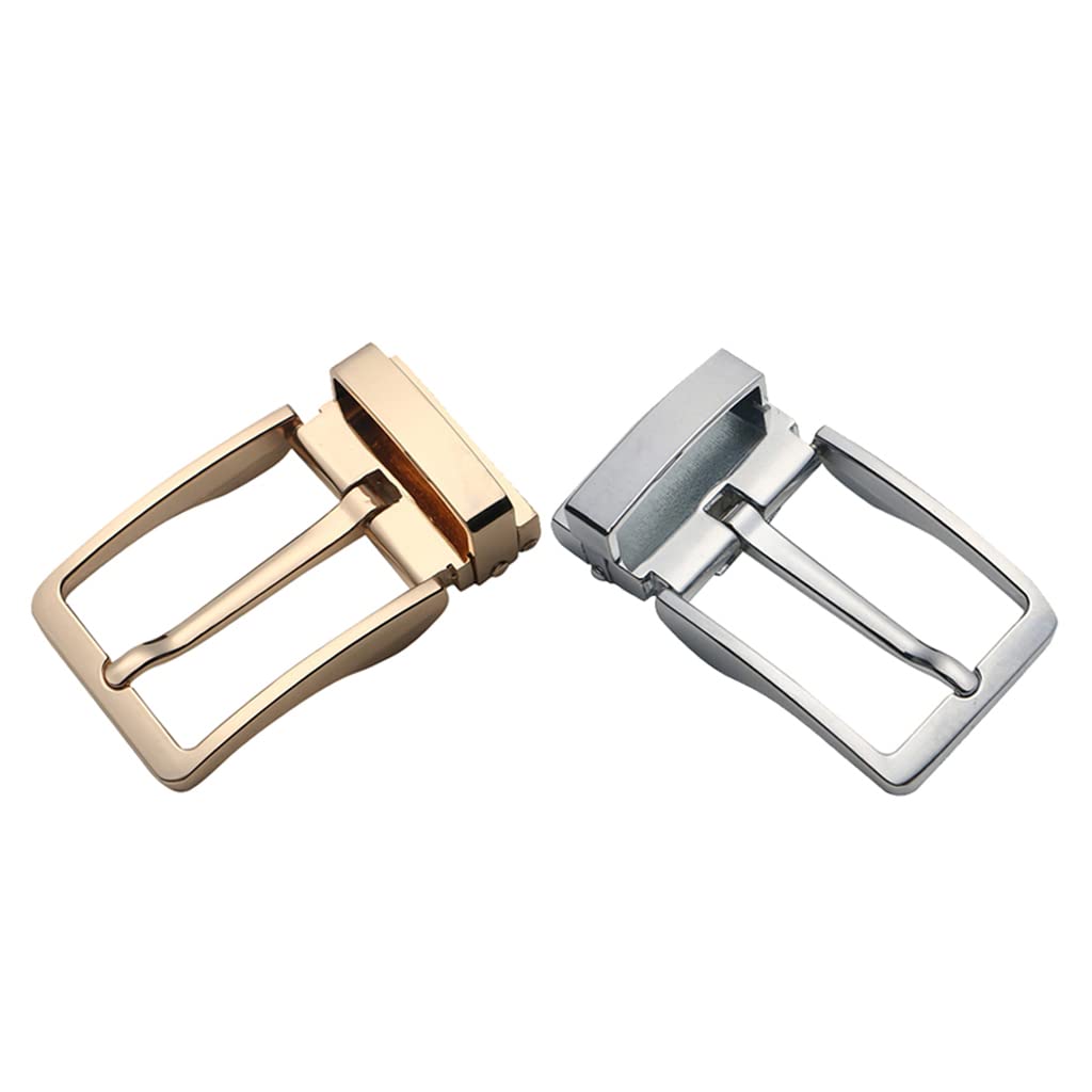 2xMen's Reversible Belt Buckle Single Prong Rectangular Pin Belt Buckle Gold| Premium | Elegant | Adjustable-image-15