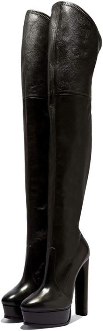 Amazon.com: GSYNXYYA Botas para mujer sobre la rodilla, 5.5 in, tacón  grueso de gran tamaño, botas altas para mujer de invierno y otoño, botas  elásticas (negras), negras, 37EU : Ropa, Zapatos y