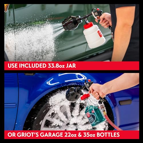Image of Griot's Garage Air Foamer Sudsing Gun, Pneumatic Car Foam Sprayer, Snow Foam Cannon, Vehicle Cleaning Tool for Interior and Exterior Surfaces, 51183
