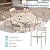 VICLLAX 9 Pieces Outdoor Table and Chairs, Patio Dining Set for 8 Includes 53" Outdoor Round Table and 8 Stackable Patio Chairs for Lawn Garden, Grey Wood-Like Table